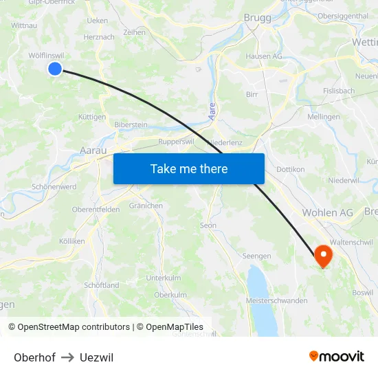 Oberhof to Uezwil map