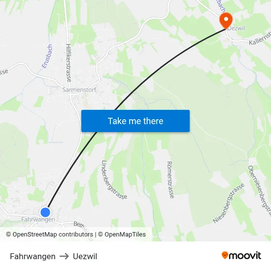 Fahrwangen to Uezwil map