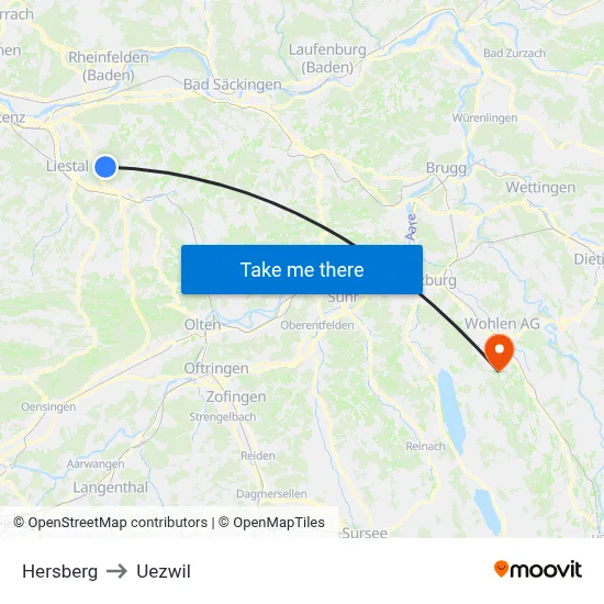 Hersberg to Uezwil map