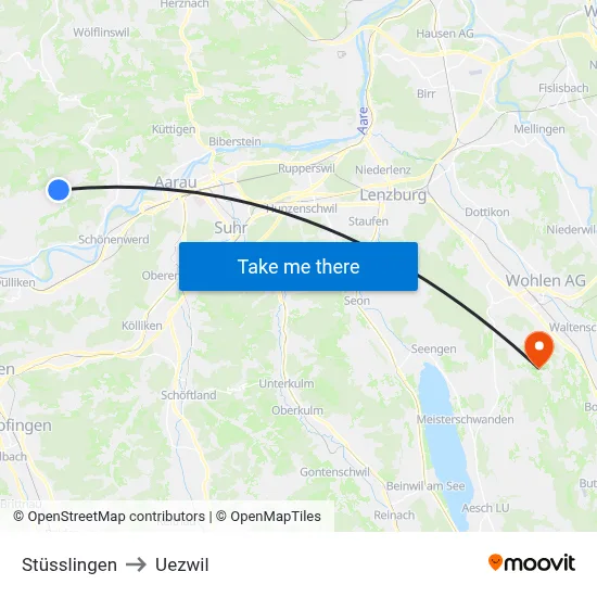 Stüsslingen to Uezwil map