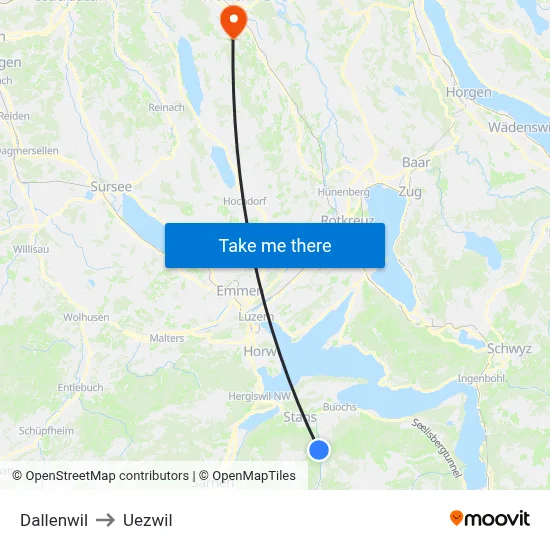 Dallenwil to Uezwil map