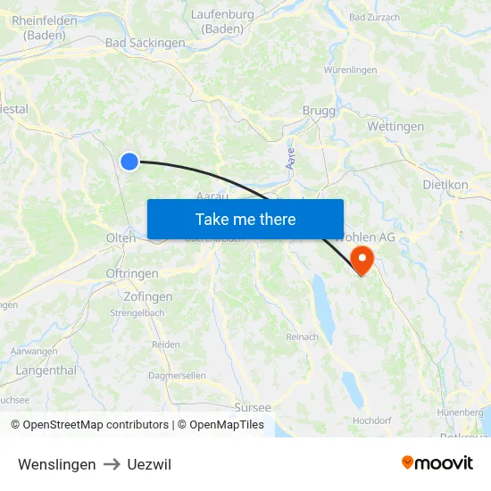 Wenslingen to Uezwil map