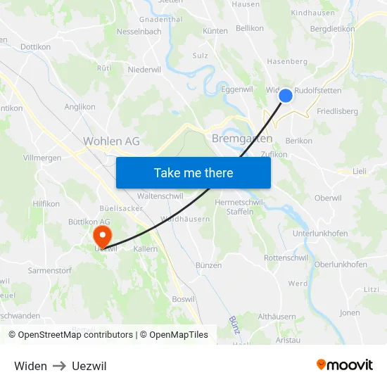 Widen to Uezwil map