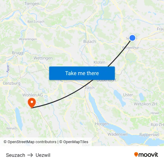 Seuzach to Uezwil map
