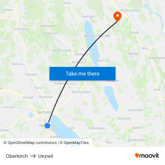 Oberkirch to Uezwil map