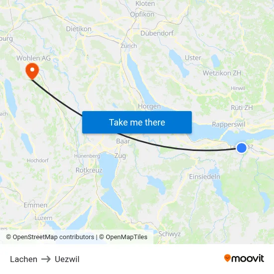 Lachen to Uezwil map