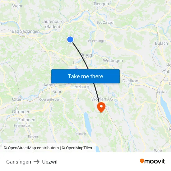 Gansingen to Uezwil map