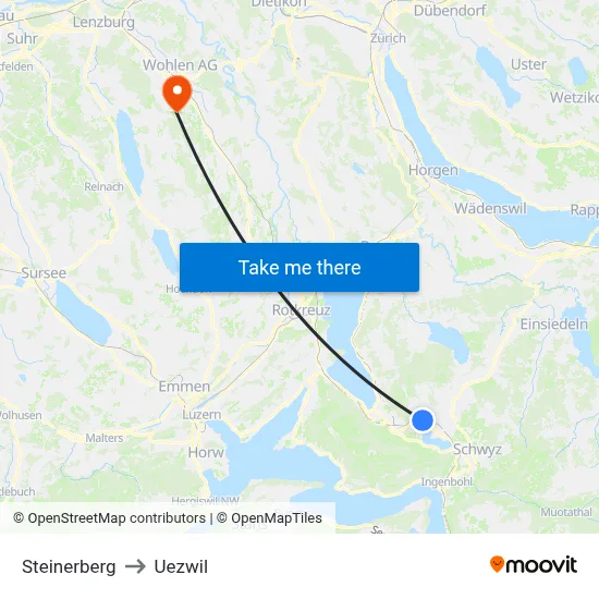 Steinerberg to Uezwil map