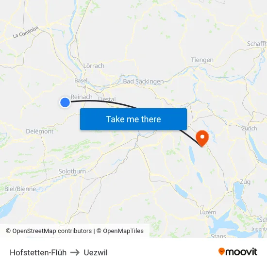 Hofstetten-Flüh to Uezwil map