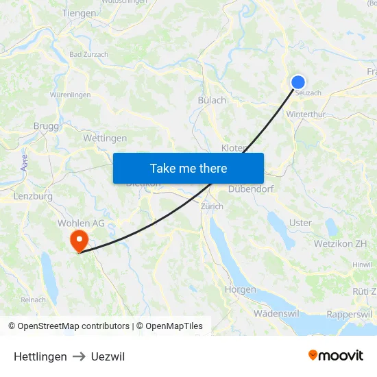 Hettlingen to Uezwil map