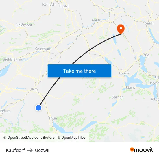 Kaufdorf to Uezwil map