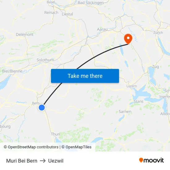 Muri Bei Bern to Uezwil map