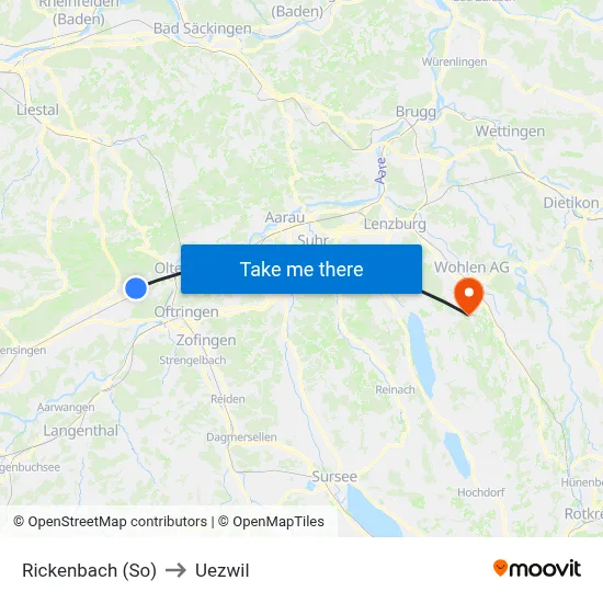 Rickenbach (So) to Uezwil map