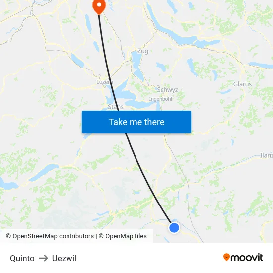 Quinto to Uezwil map