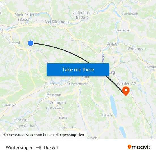 Wintersingen to Uezwil map