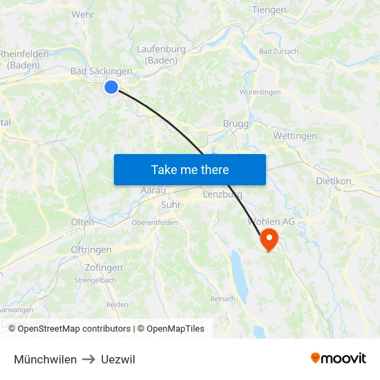 Münchwilen to Uezwil map