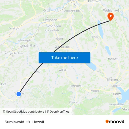 Sumiswald to Uezwil map