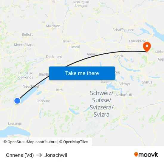 Onnens (Vd) to Jonschwil map