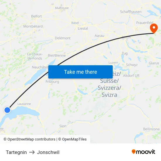 Tartegnin to Jonschwil map
