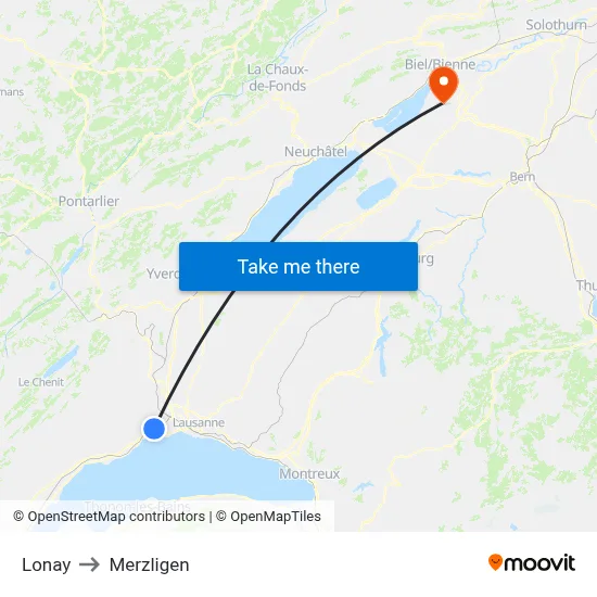 Lonay to Merzligen map