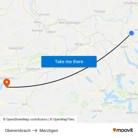 Oberembrach to Merzligen map