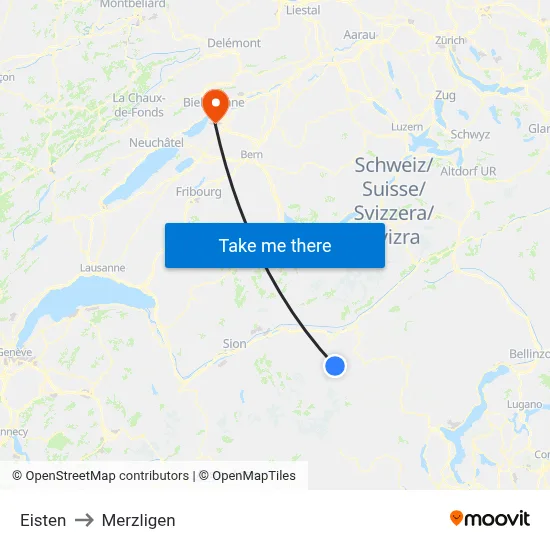 Eisten to Merzligen map
