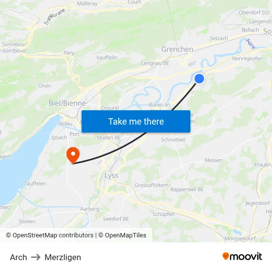 Arch to Merzligen map