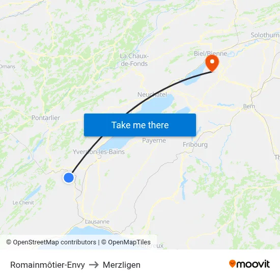 Romainmôtier-Envy to Merzligen map