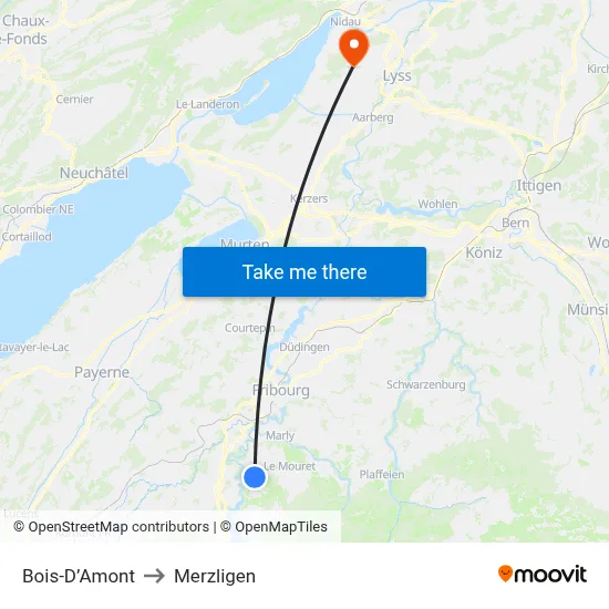 Bois-D’Amont to Merzligen map