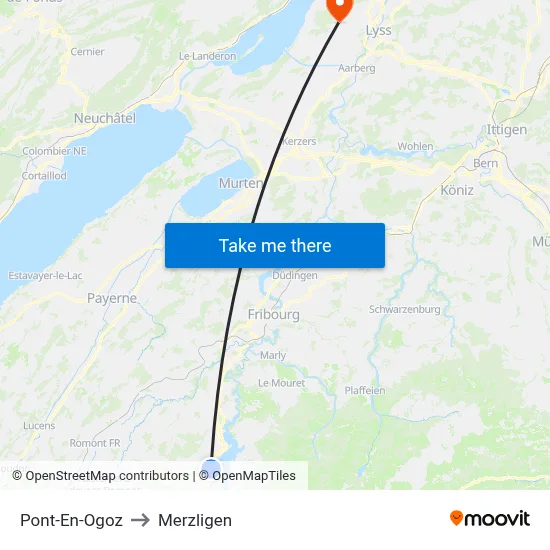 Pont-En-Ogoz to Merzligen map