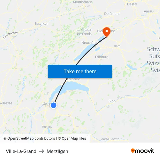 Ville-La-Grand to Merzligen map