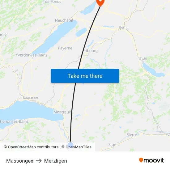 Massongex to Merzligen map