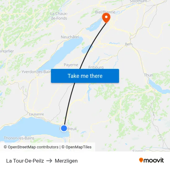 La Tour-De-Peilz to Merzligen map