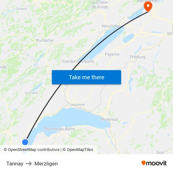 Tannay to Merzligen map