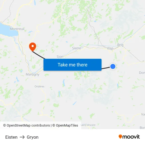 Eisten to Gryon map