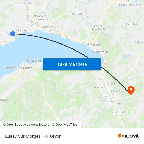Lussy-Sur-Morges to Gryon map