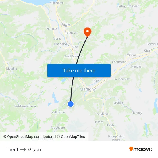 Trient to Gryon map