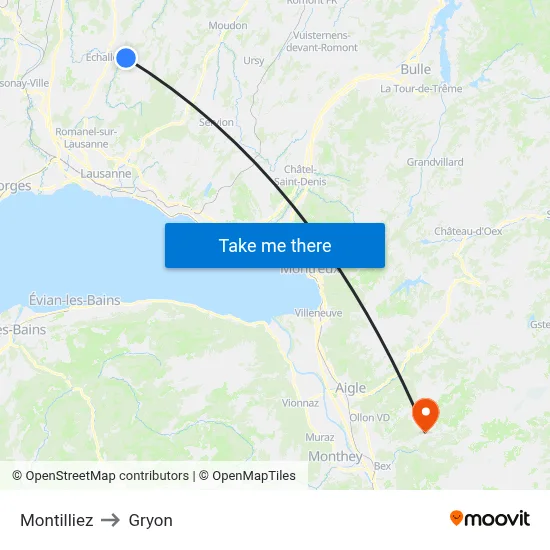 Montilliez to Gryon map