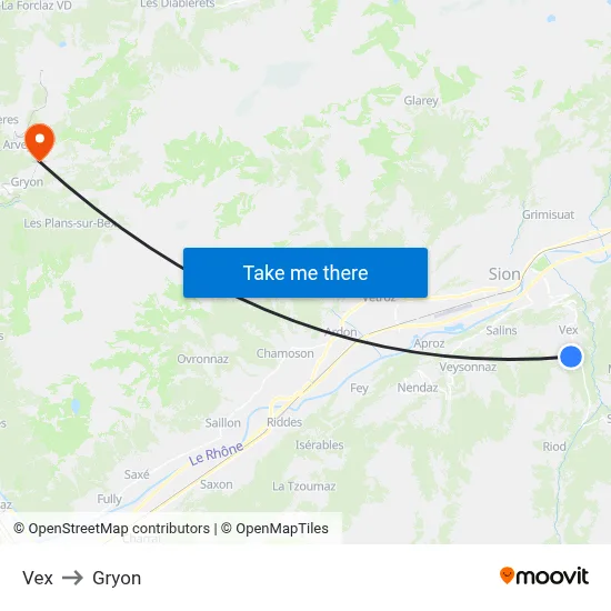 Vex to Gryon map