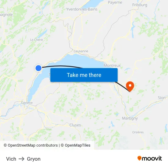 Vich to Gryon map