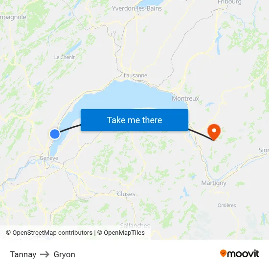 Tannay to Gryon map