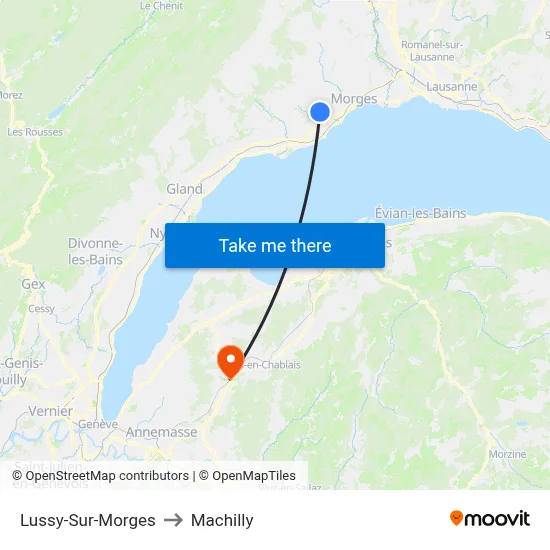 Lussy-Sur-Morges to Machilly map