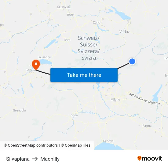 Silvaplana to Machilly map