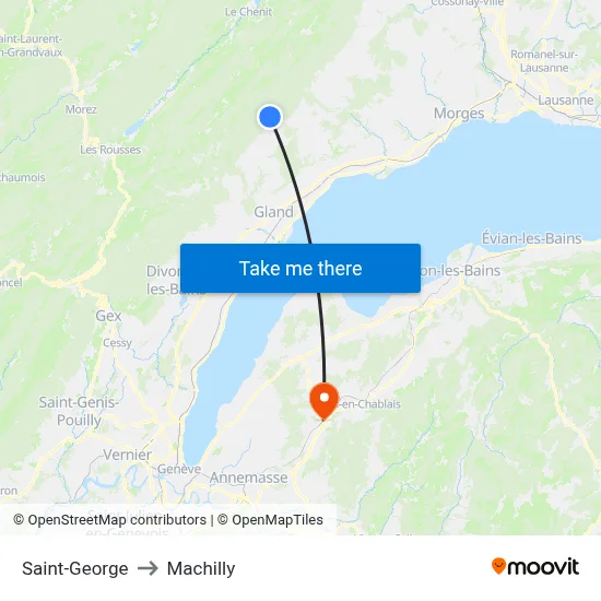 Saint-George to Machilly map
