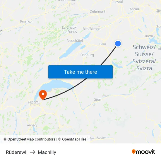 Rüderswil to Machilly map