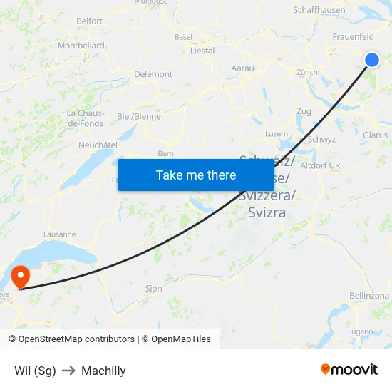 Wil (Sg) to Machilly map