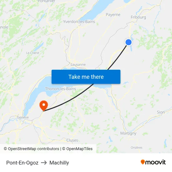Pont-En-Ogoz to Machilly map