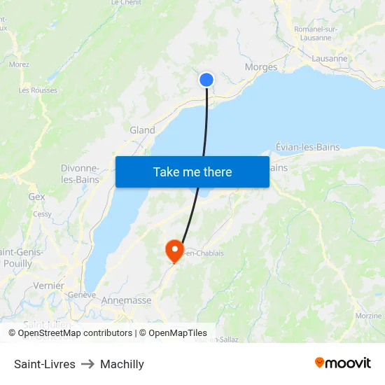 Saint-Livres to Machilly map