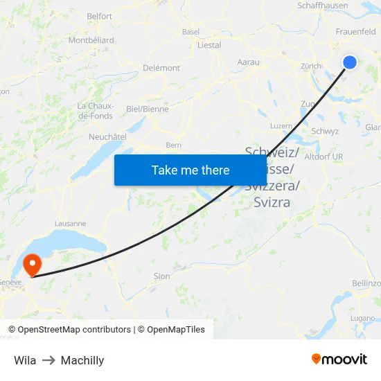 Wila to Machilly map