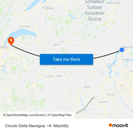 Circolo Della Navegna to Machilly map